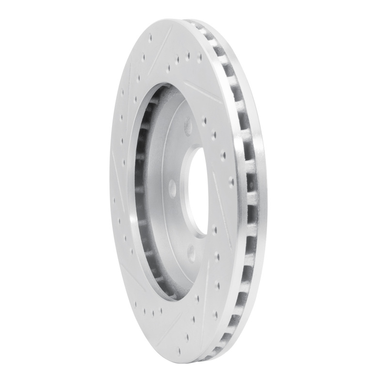 Chrysler Voyager Brake Rotor (1) - Front Right - R1 Concepts - Drilled & Slotted - Silver - `91-`02